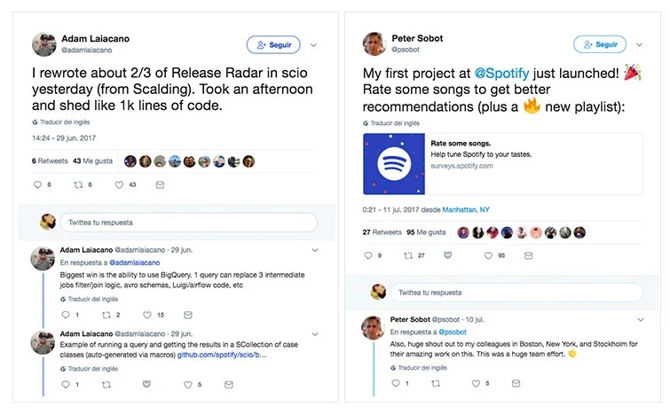 spotify twitter atraer talento