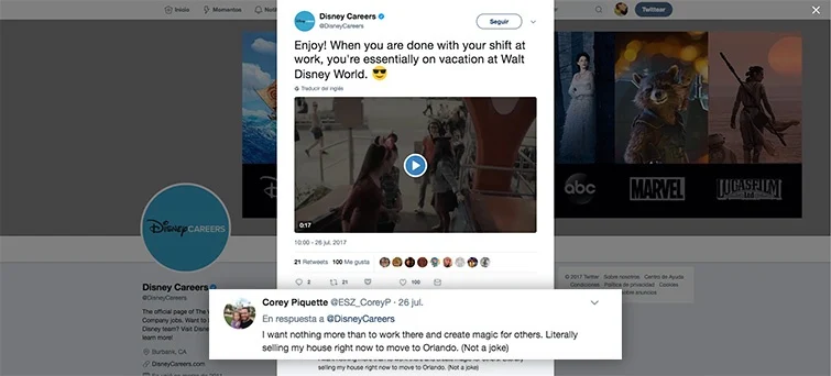 disney twitter atraer talento