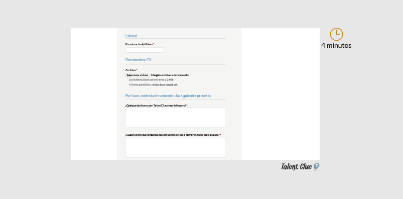 Formulario de ofertas de empleo - Talent Clue