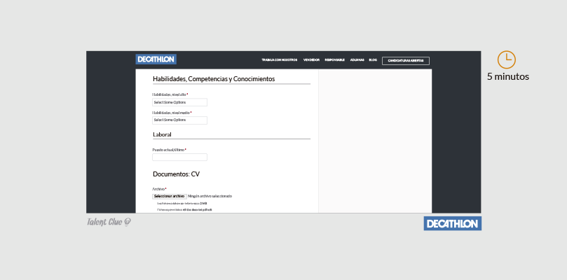 Formulario de ofertas de empleo - Decathlon