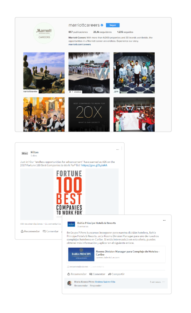 Reclutamiento redes sociales hoteles