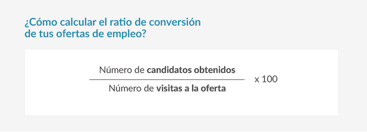 Fórmula ratio de conversión ofertas de empleo
