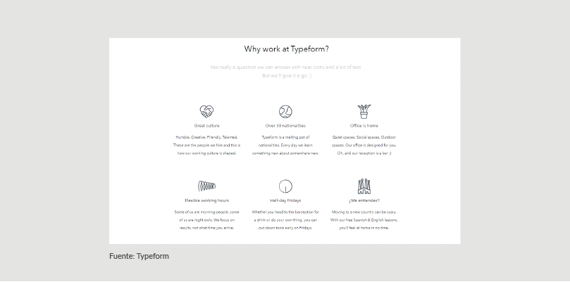 Página de Empleo Typeform