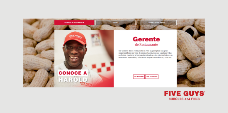 Página de empleo Five Guys
