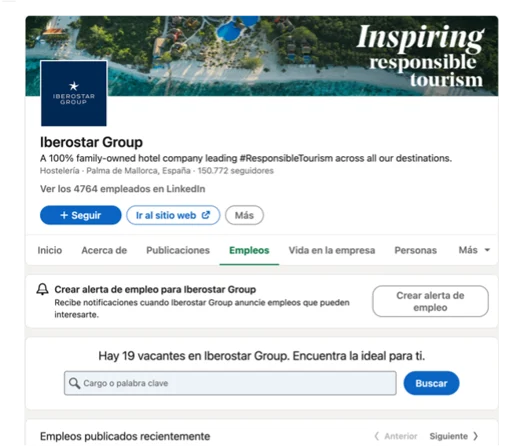 Perfil de linkedin de iberostar group