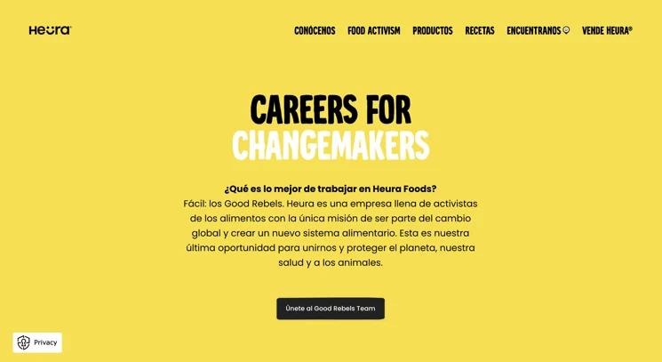 Página de Empleo de Heura Foods