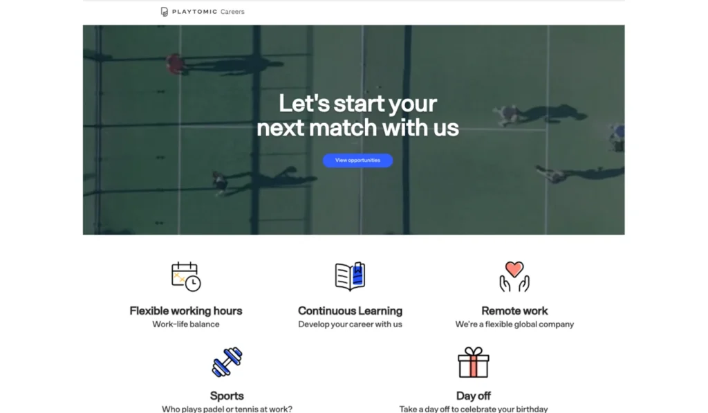 Página de Empleo Playtomic