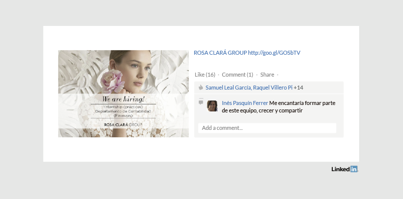 Rosa Clará Group Perfil en Linkedin