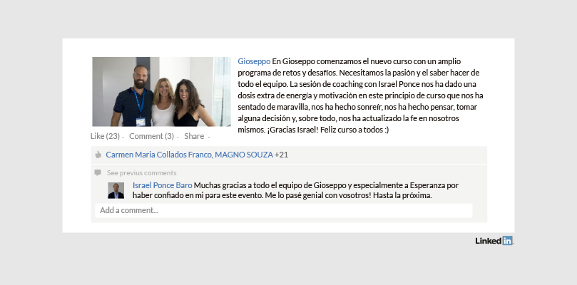 Perfil de LinkedIn Empresa Gioseppo