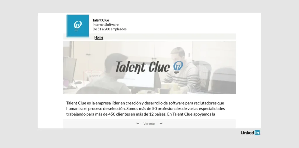 Perfil de LinkedIn de Talent Clue