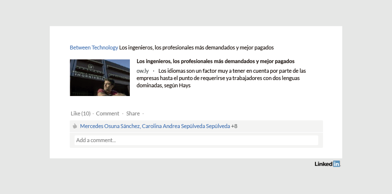 Perfil LinkedIn Empresa Between Technology