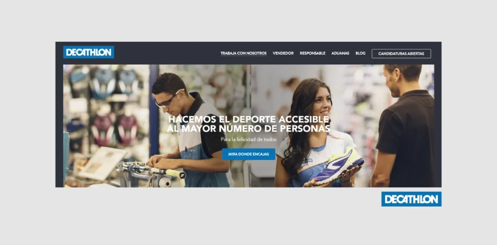 Página de Empleo de Decathlon