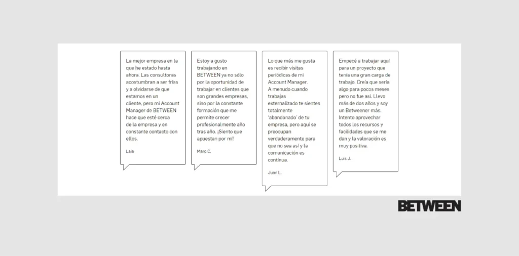 Testimoniales Between