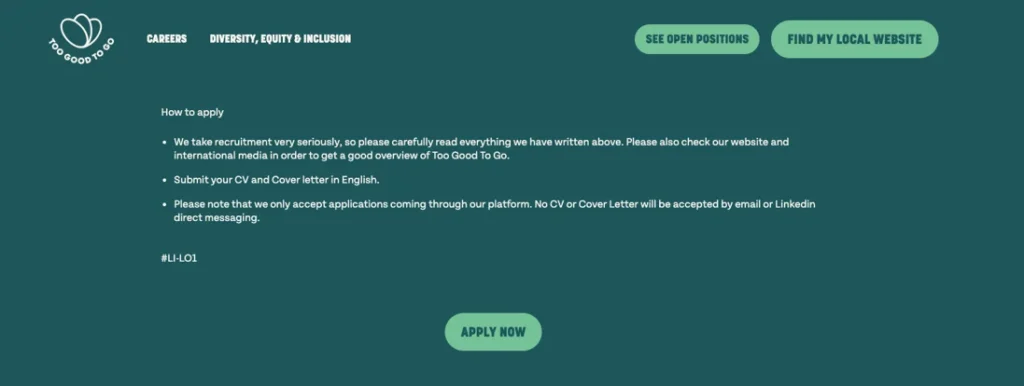 Interfaz de la pagina too goog to go