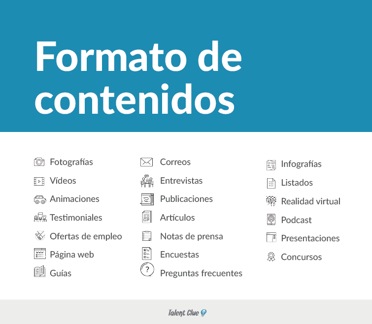 estrategia de contenidos de reclutamiento formatos