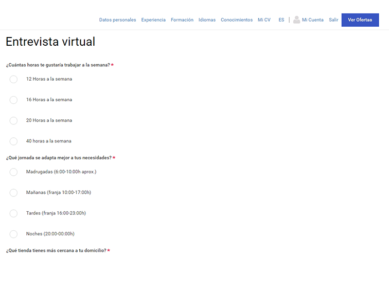 experiencia de candidato