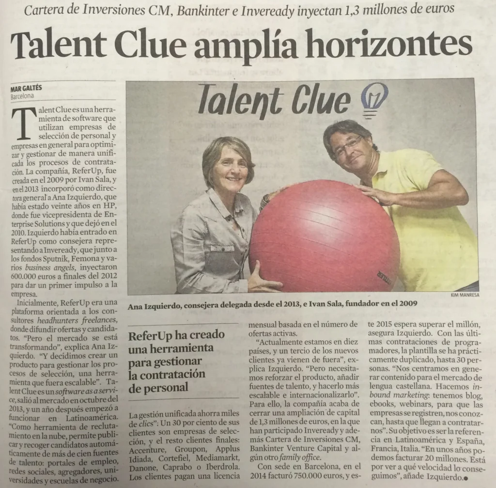 [La Vanguardia] Talent Clue Amplía Horizontes